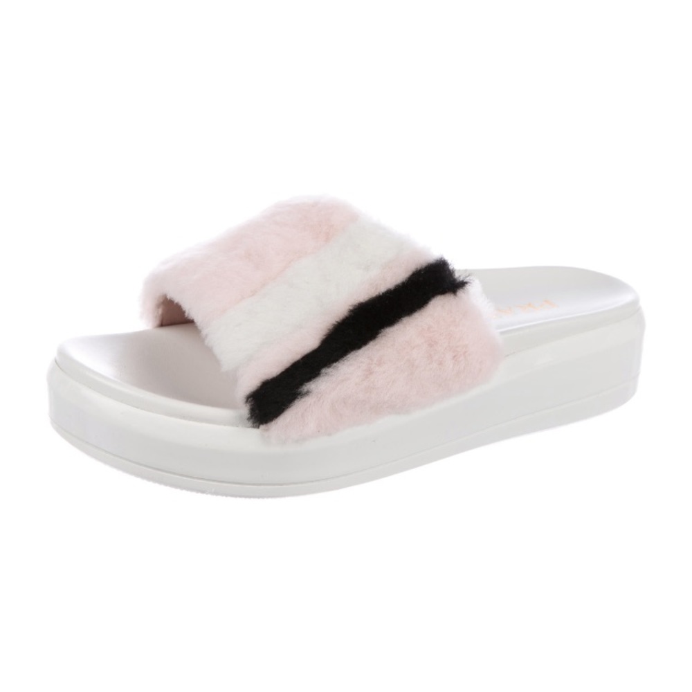 Mink Prada flip flops